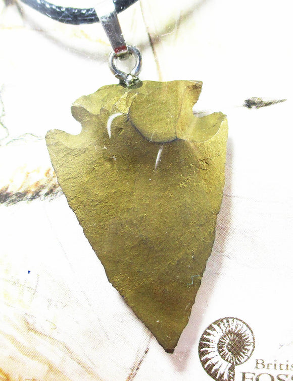Gold Coloured Agate Crystal Arrow Head Necklace | Crystal Jewellery | Point Pendants