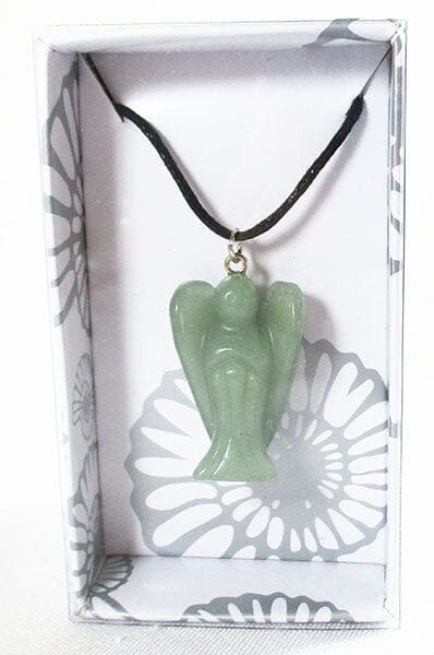 Green Aventurine Crystal Angel Pendant | Crystal Jewellery | Angel Pendants