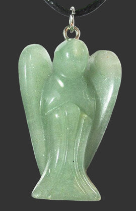 Green Aventurine Crystal Angel Pendant | Crystal Jewellery | Angel Pendants