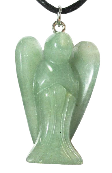 Green Aventurine Angel Pendant | Crystal Jewellery | Angel Pendants