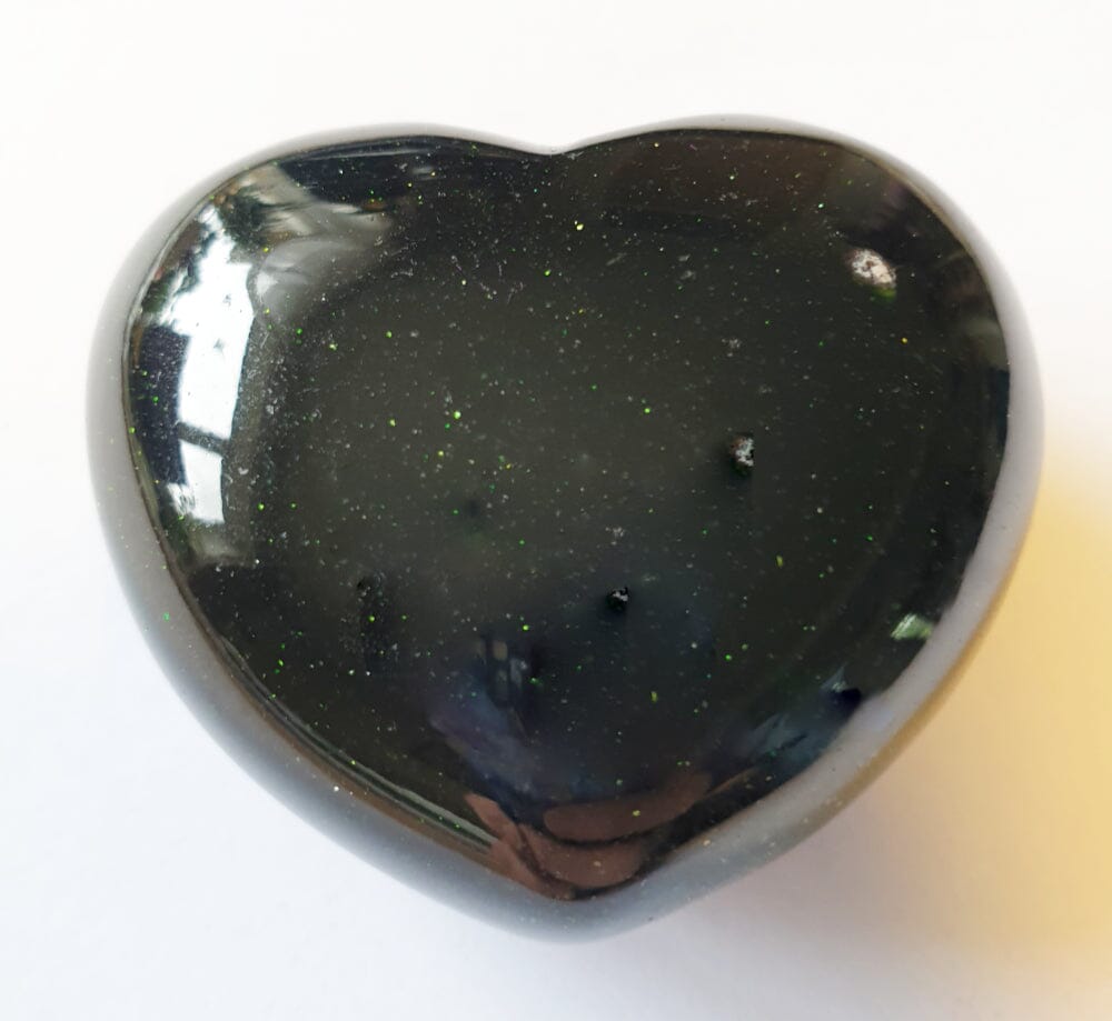 Green Goldstone Heart - Crystal Carvings > Polished Crystal Hearts