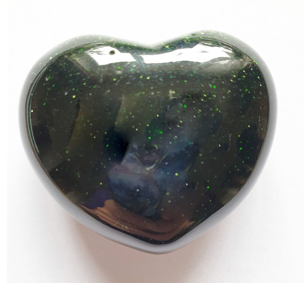 Green Goldstone Heart - Crystal Carvings > Polished Crystal Hearts