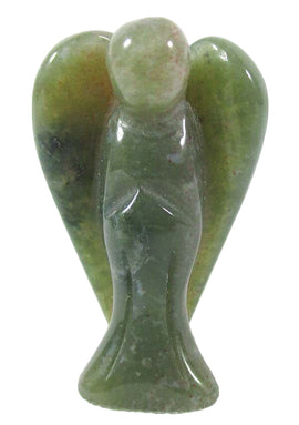 Green Jasper Guardian Angel (Small) | Crystal Carvings | Crystal Angels