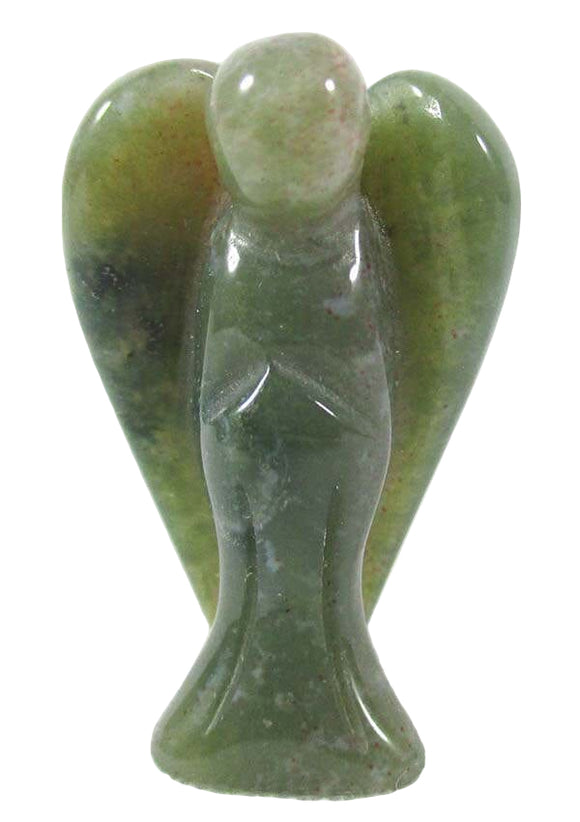 Green Jasper Guardian Angel (Small) | Crystal Carvings | Crystal Angels