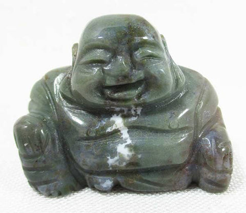 Green Jasper Buddha (Small) Crystal Carvings > Hand Carved Buddhas