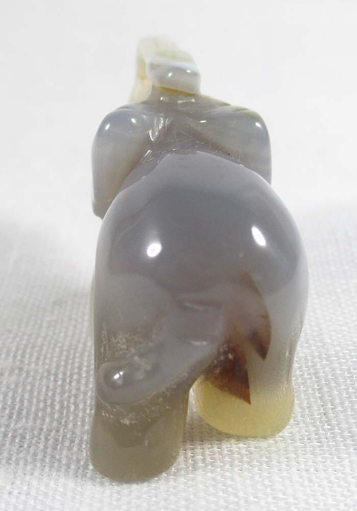 Grey Agate Elephant Crystal Carvings > Carved Crystal Animals
