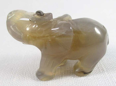 Grey Agate Elephant Crystal Carvings > Carved Crystal Animals