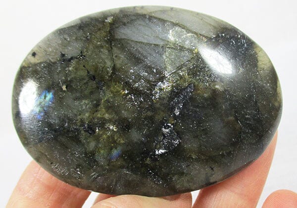 Grey Labradorite Palm Stone - Cut & Polished Crystals > Polished Crystal Palm Stones