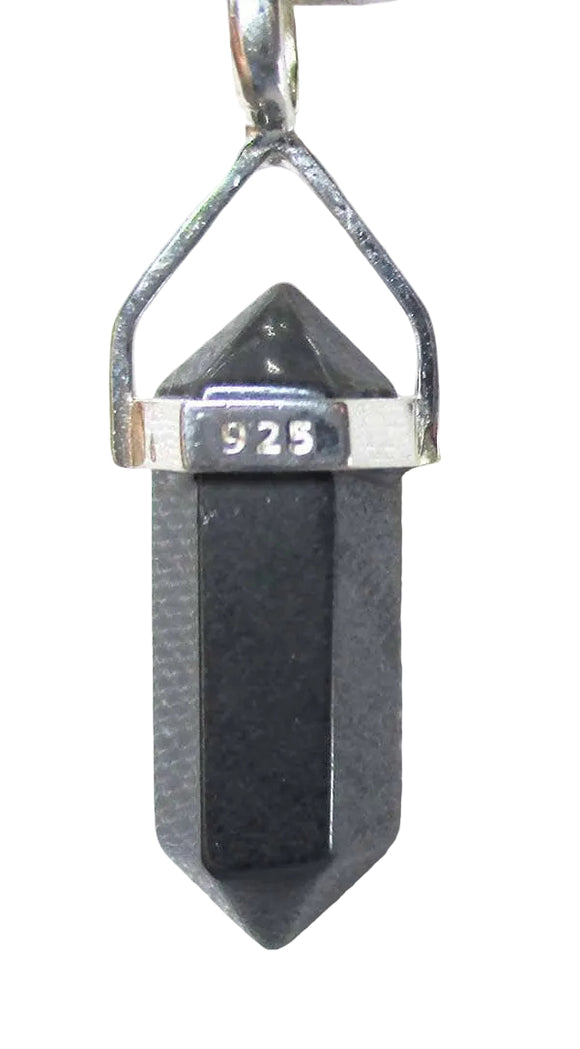 Haematite Crystal Small Silver Point Pendant | Crystal Jewellery | Point Pendants