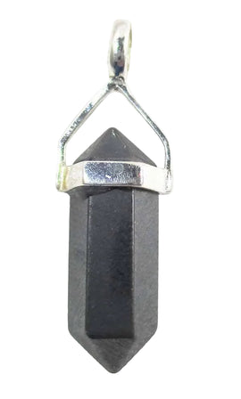 Haematite Crystal Small Silver Point Pendant | Crystal Jewellery | Point Pendants