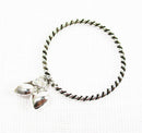 Heart Dangle Delicate Silver ring (Size M) | Crystal Jewellery | Gemstone Rings