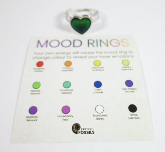 Heart Mood Ring (Adjustable) | Crystal Jewellery | Gemstone Rings