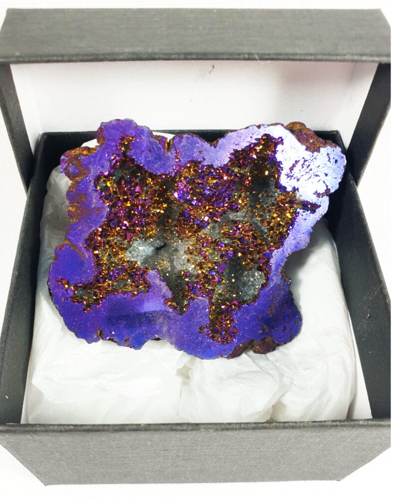 Indigo Purple Aura Quartz Geode - Natural Crystals > Crystal Geodes