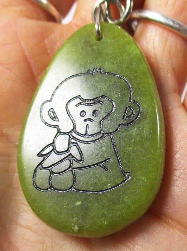 Jade Monkey Keyring - Others > Keyrings & Clip-On Crystals
