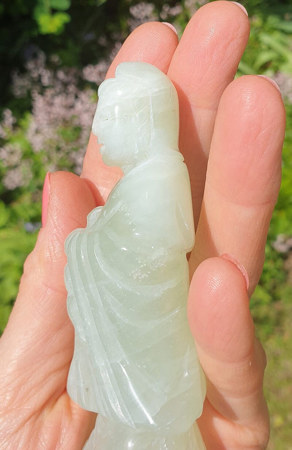 New Jade Kuan Yin  Statue | Crystal Carvings | Crystal Angels