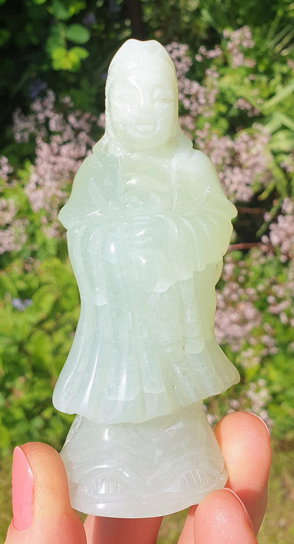 New Jade Kuan Yin  Statue | Crystal Carvings | Crystal Angels