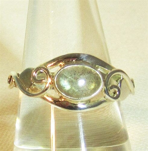 Labradorite Celtic Ring (Size 0) - Crystal Jewellery > Gemstone Rings