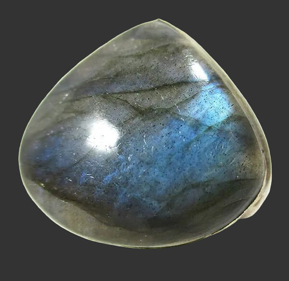 Labradorite  Crystal Pear Cabochon Ring Size N | Crystal Jewellery | Gemstone Rings
