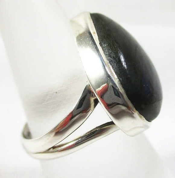 Labradorite  Crystal Pear Cabochon Ring Size N | Crystal Jewellery | Gemstone Rings