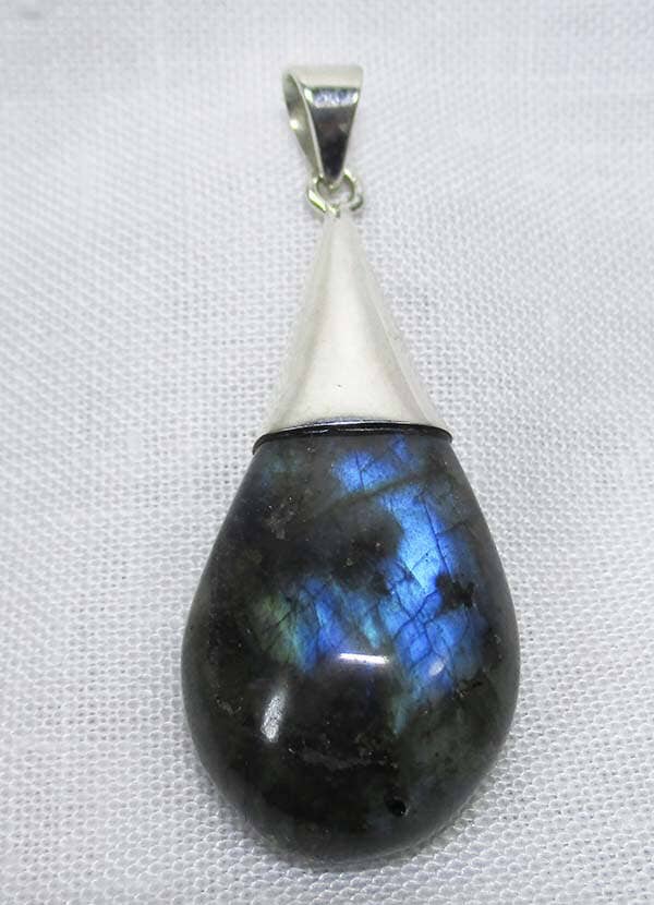 Labradorite Thick Drop Pendant (Large) - Crystal Jewellery > Crystal Pendants