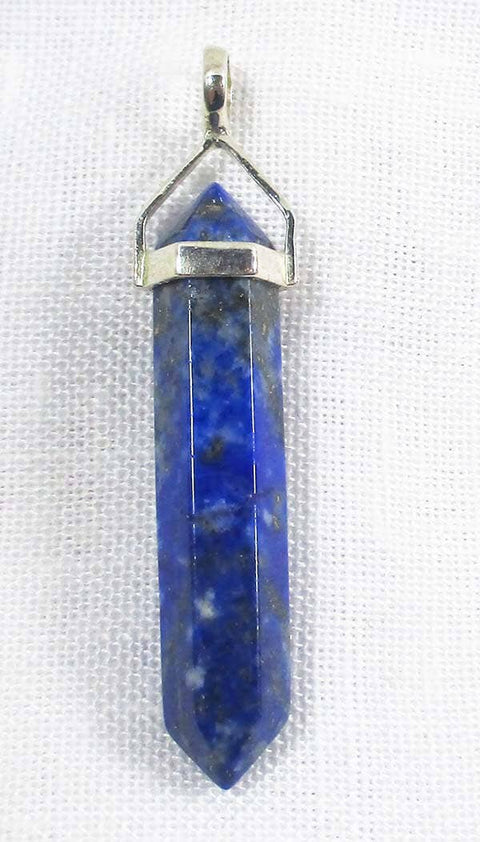 Lapis Lazuli Point Silver Pendant Crystal Jewellery > Point Pendants