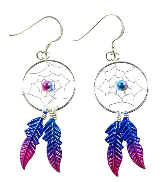 Magenta Dreamcatcher Earrings | Crystal Jewellery | Gemstone Earrings
