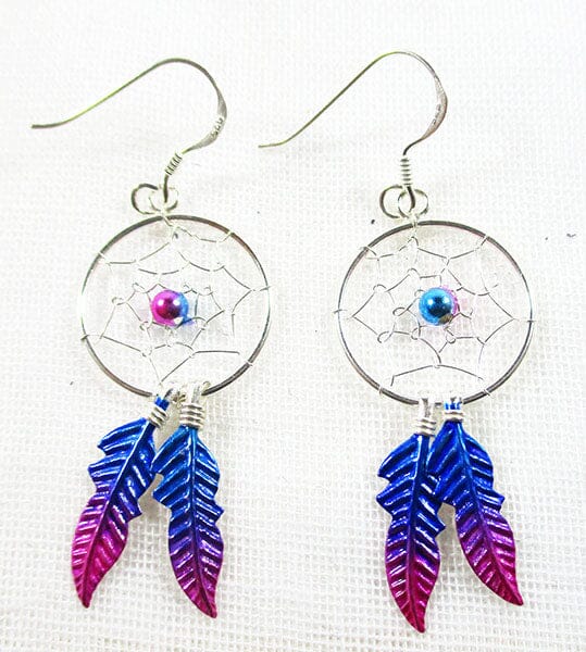 Magenta Dreamcatcher Earrings - Crystal Jewellery > Gemstone Earrings