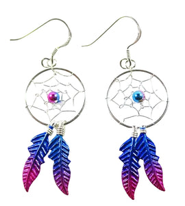 Magenta Dreamcatcher Earrings | Crystal Jewellery | Gemstone Earrings