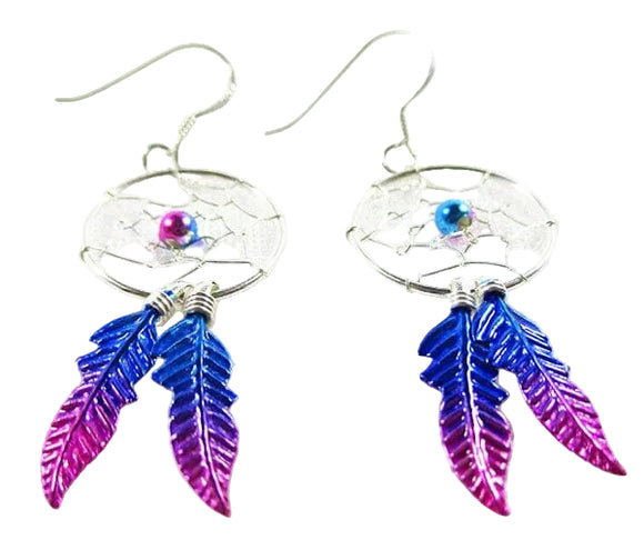 Magenta Dreamcatcher Earrings | Crystal Jewellery | Gemstone Earrings