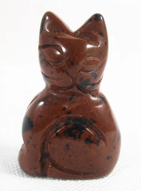 Mahogany Wonky Faced Obsidian Cat (Small) - 1