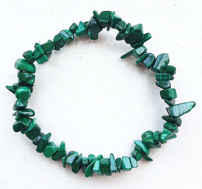 Malachite Chip Bracelet Crystal Jewellery > Gemstone Bracelets