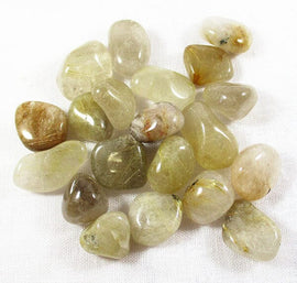 B Grade Rutilated Quartz Tumble Stones (x3) | Cut & Polished Crystals | Polished Crystal Tumble Stones