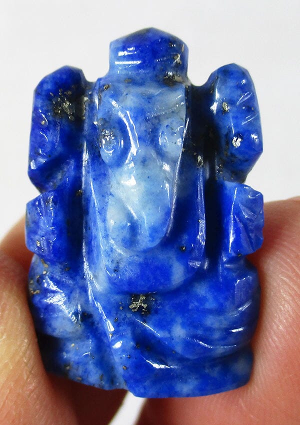 Mini Lapis Lazuli Ganesha - Crystal Carvings > Hand Carved Buddhas
