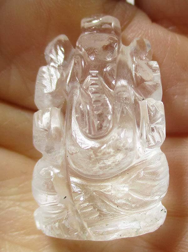 Mini Quartz Ganesha - Crystal Carvings > Hand Carved Buddhas