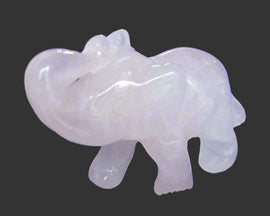 Mini Rose Quartz Elephant | Crystal Carvings | Carved Crystal Animals