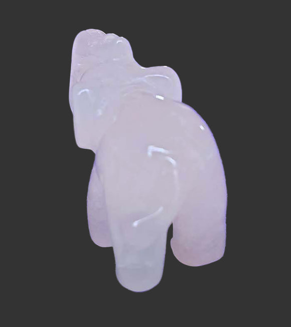 Mini Rose Quartz Elephant | Crystal Carvings | Carved Crystal Animals