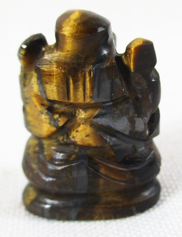 Mini Tigers Eye Ganesha - Crystal Carvings > Hand Carved Buddhas