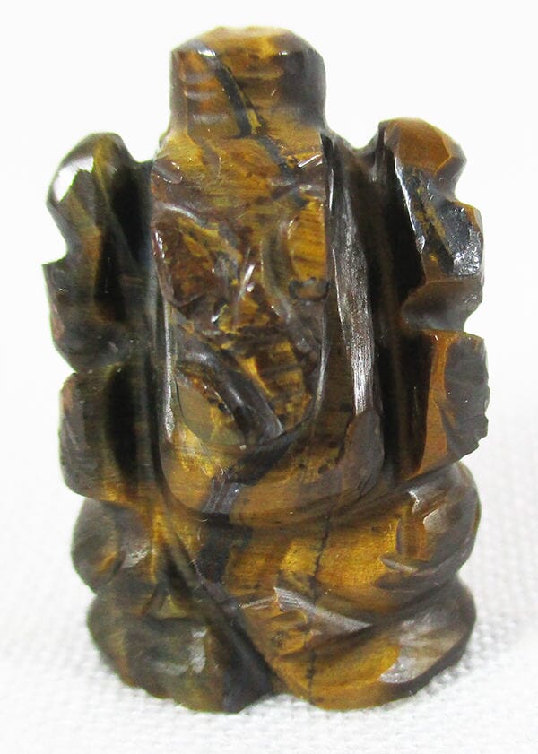 Mini Tigers Eye Ganesha - Crystal Carvings > Hand Carved Buddhas