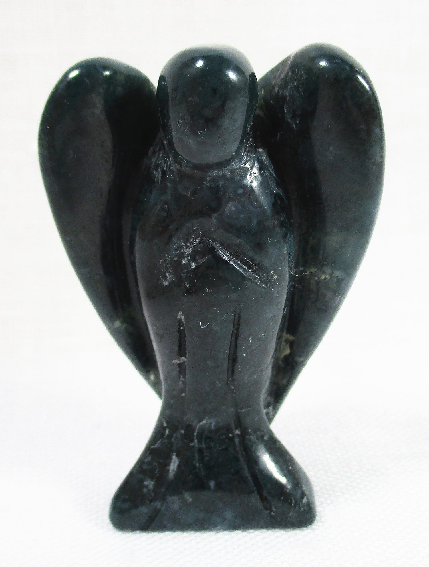 Moss Agate Angel (Large) Crystal Carvings > Crystal Angels