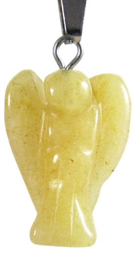Mustard Calcite Crystal Angel Pendant (Small) | Crystal Jewellery | Angel Pendants
