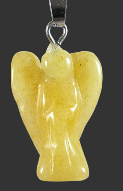 Mustard Calcite Crystal Angel Pendant (Small) | Crystal Jewellery | Angel Pendants