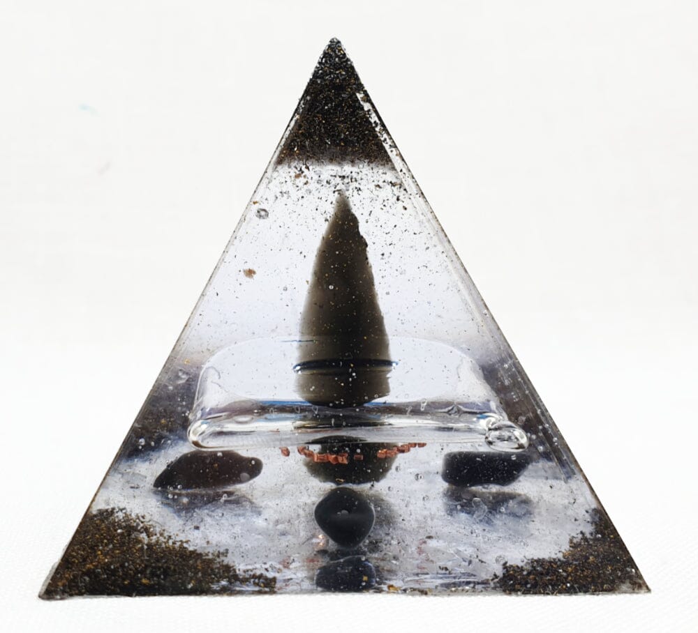 Obsidian Arrow Orgonite Protect and Cleanse Pyramid - Cut & Polished Crystals > Crystal Obelisks & Natural Points