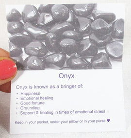 Onyx Healing Crystals Properties Card Only | Books & Greeting Cards