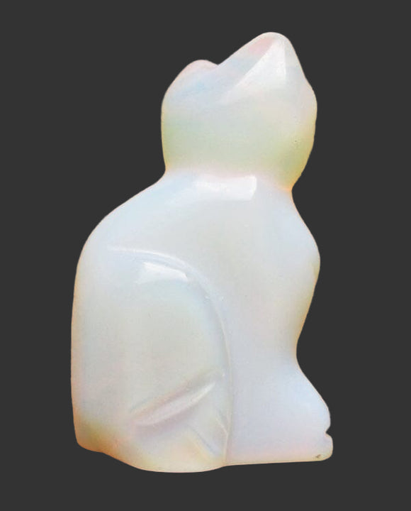 Opalite Cat | Crystal Carvings | Carved Crystal Animals