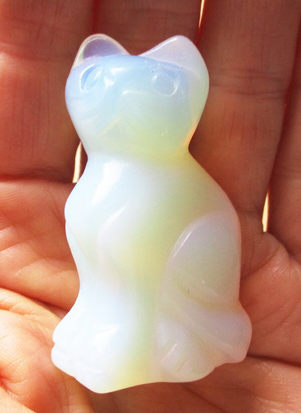 Opalite Cat - Crystal Carvings > Carved Crystal Animals