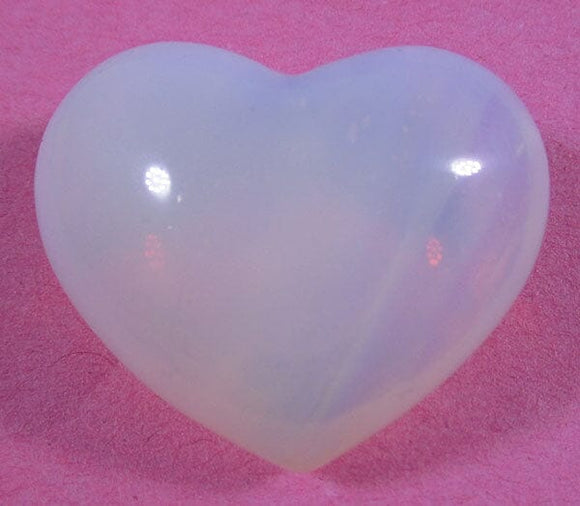 Opalite Heart | Crystal Carvings | Polished Crystal Hearts