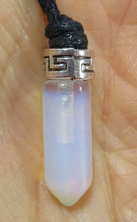 Opalite Point Pendant on Cord REDUCED Crystal Jewellery > Point Pendants