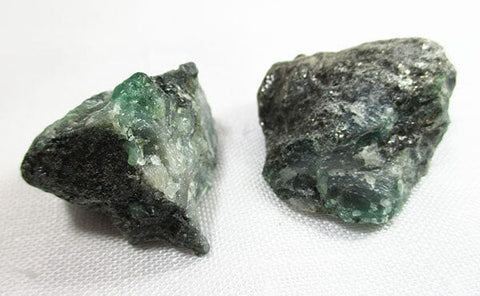 Pair of Emerald Rough Rock Chunks Reduced Natural Crystals > Raw Crystal Chunks