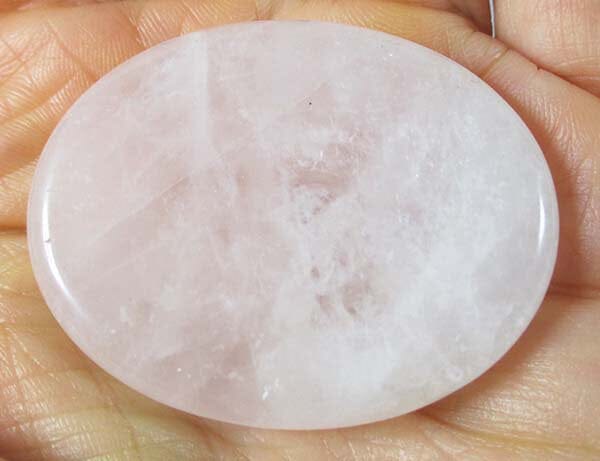 Pale Rose Quartz Thumb Stone - 1