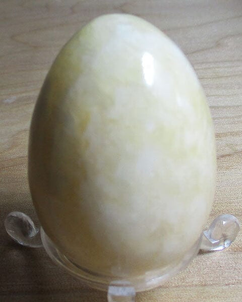 Pale Yellow Calcite Egg Crystal Carvings > Polished Crystal Eggs